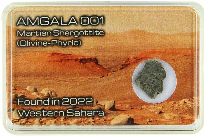 Martian Shergottite Meteorite Slice - Amgala #285600